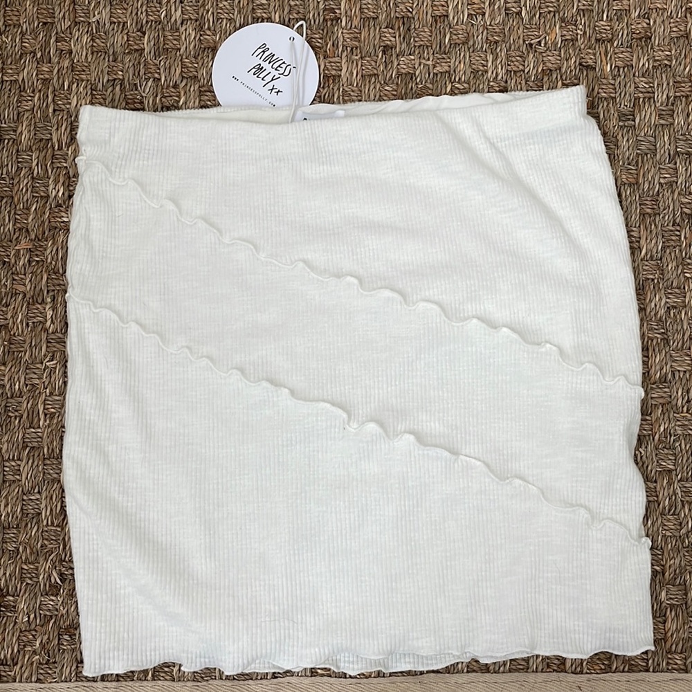 White mini skirt